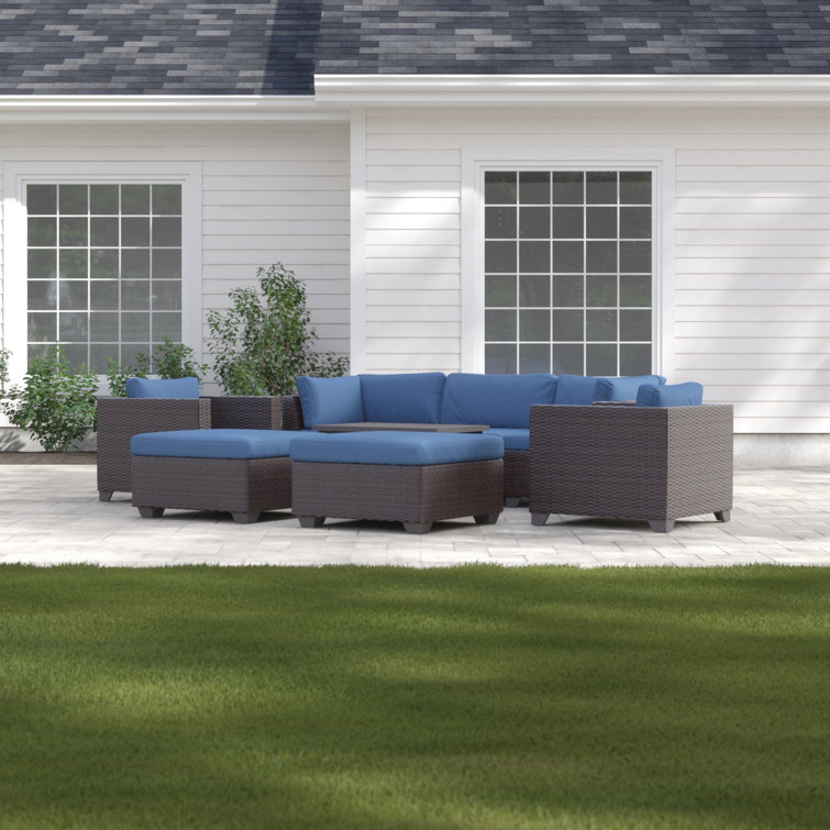 Sol 72 Outdoor™ Fernando Wicker/Rattan 7 Person Seating Group with